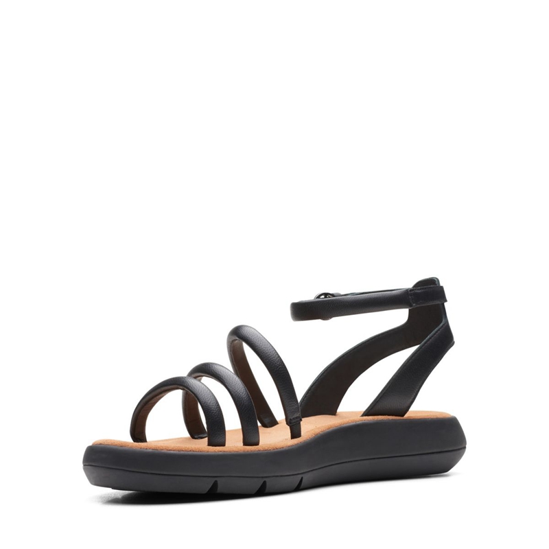 Black Women's Clarks Jemsa Style Leather Sandals | 1432976-PQ