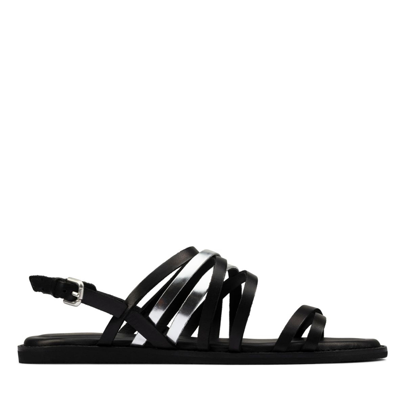 Black Women\'s Clarks Karsea Ankle Combi Lea Sandals | 1786594-EK