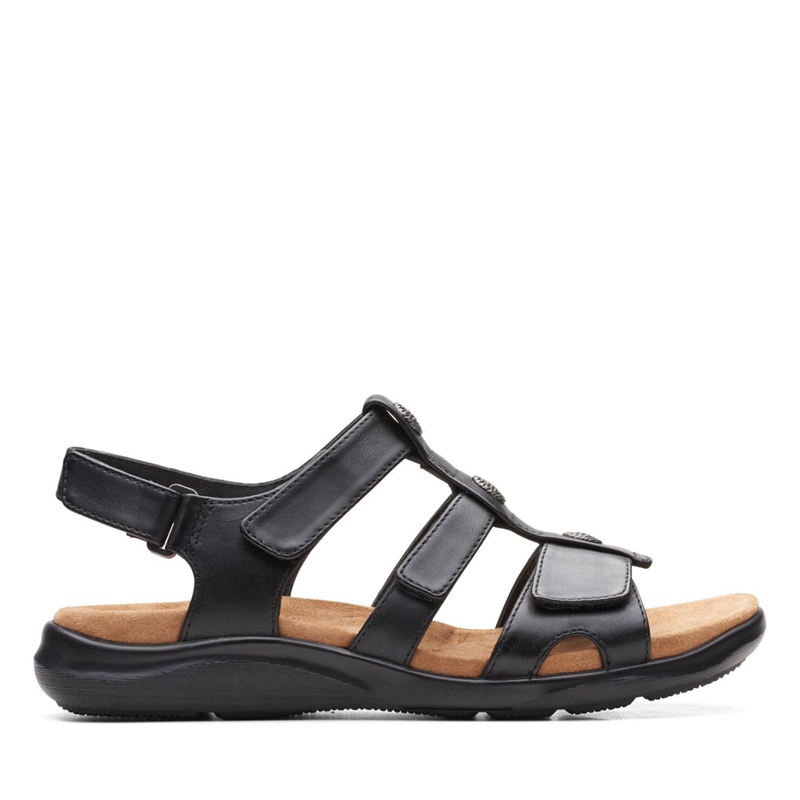 Black Women\'s Clarks Kylyn Step Leather Sandals | 3129785-BT