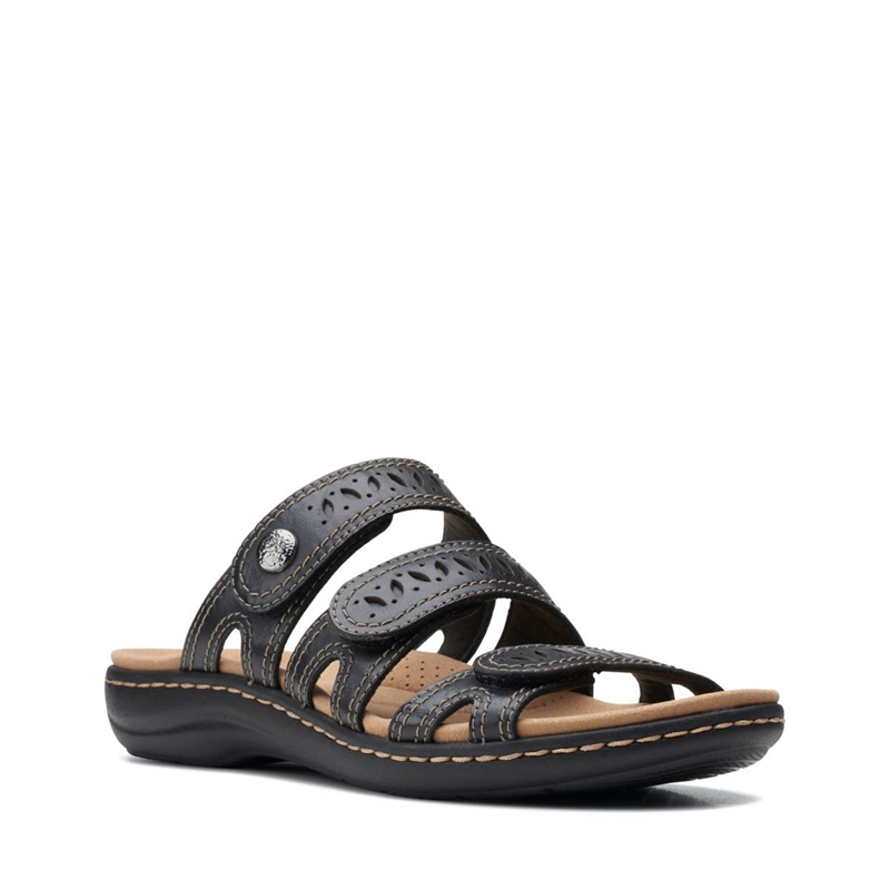 Black Women's Clarks Laurieann Dee Leather Sandals | 4570863-CT