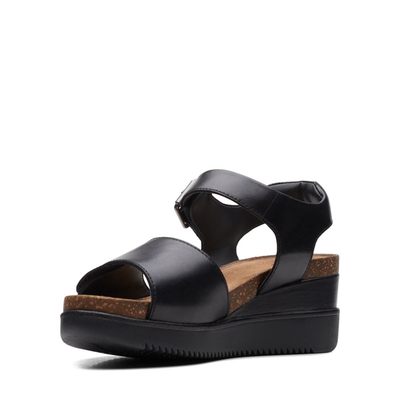 Black Women's Clarks Lizby Strap Leather Sandals | 2701369-IJ