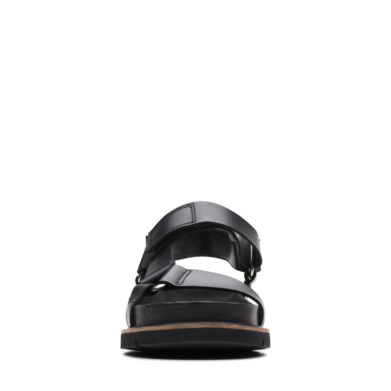 Black Women's Clarks Orianna Sporty Leather Sandals | 2614579-HS