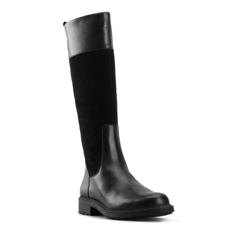 Black Women's Clarks Orinoco 2 Hi WLined Lea Knee High Boots | 4890513-PZ