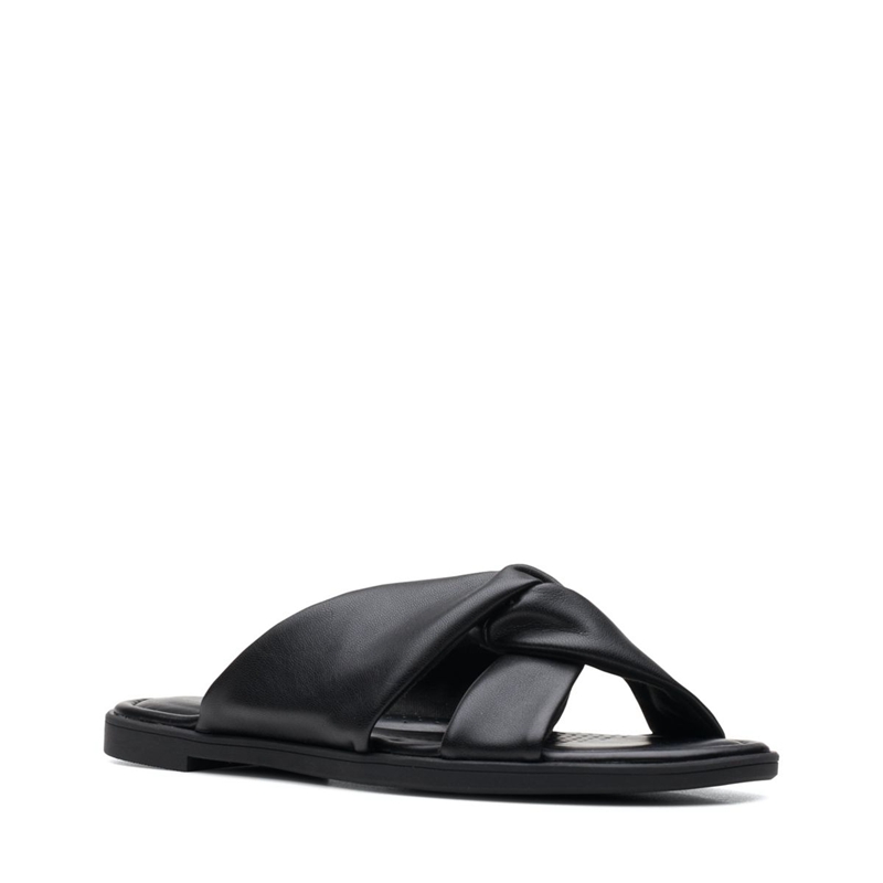 Black Women's Clarks Reyna Twist Synthetic Sandals | 8709142-OB