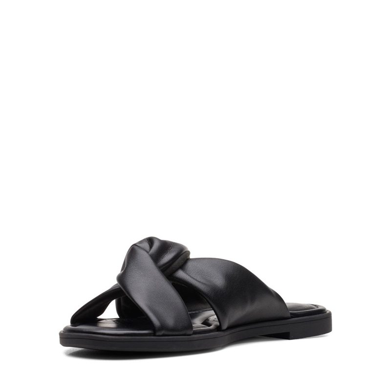 Black Women's Clarks Reyna Twist Synthetic Sandals | 8709142-OB