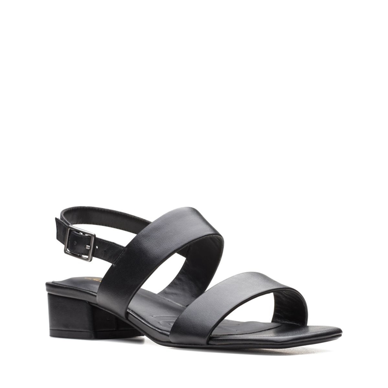 Black Women's Clarks Seren25 Strap Leather Sandals | 5368127-PR