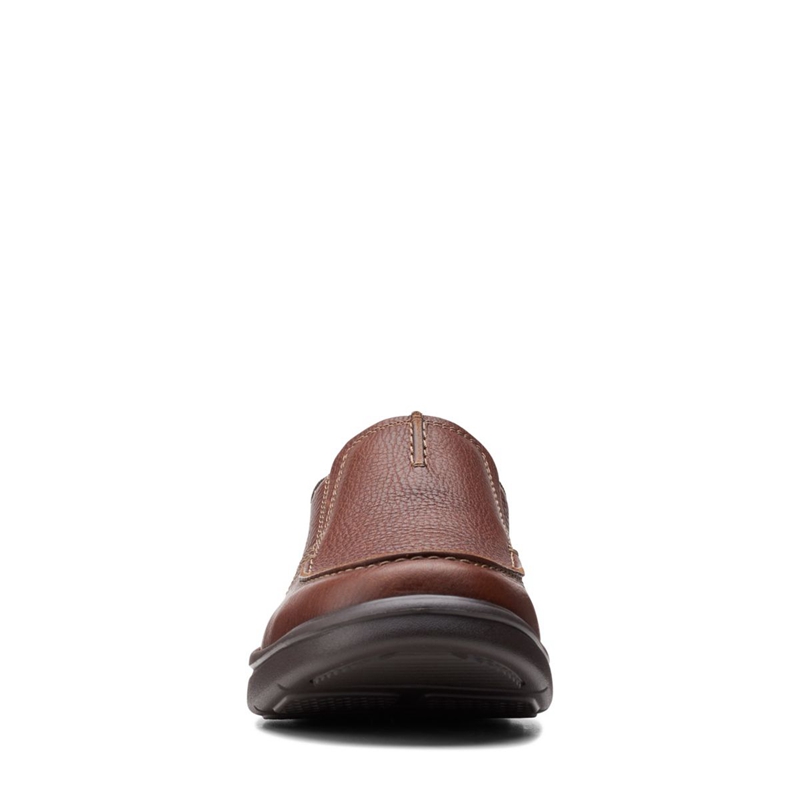 Brown Men's Clarks Bradley Free Tan Tumbled Loafers | 1205739-IY