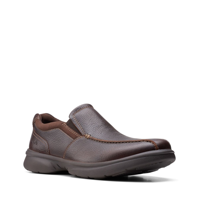 Brown Men's Clarks Bradley Step Tumb Loafers | 6154783-LG