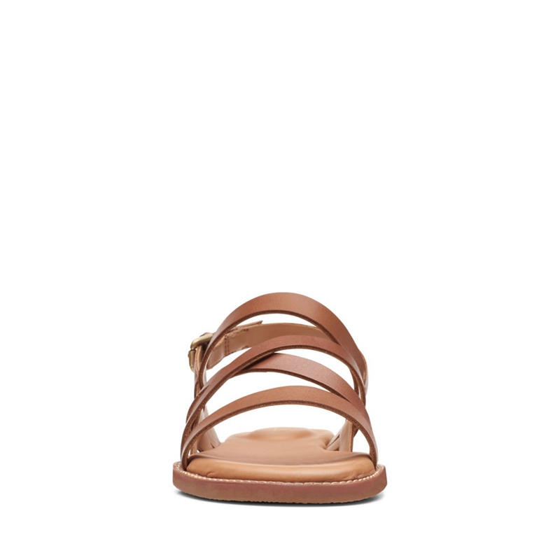 Brown Women's Clarks Karsea Sun Leather Sandals | 1207463-WO