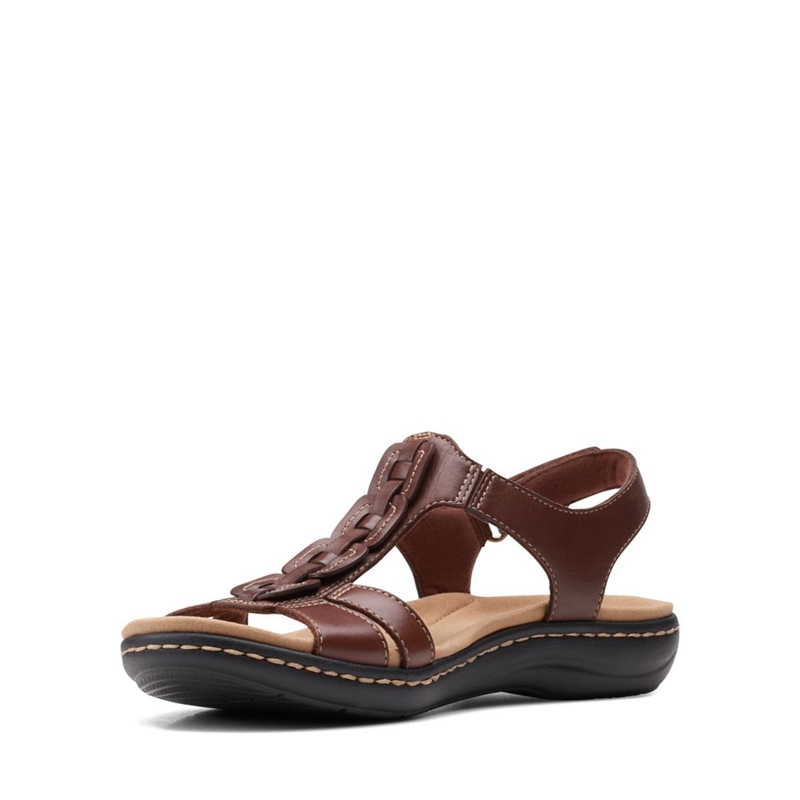 Brown Women's Clarks Laurieann Kay Leather Sandals | 4067293-DS