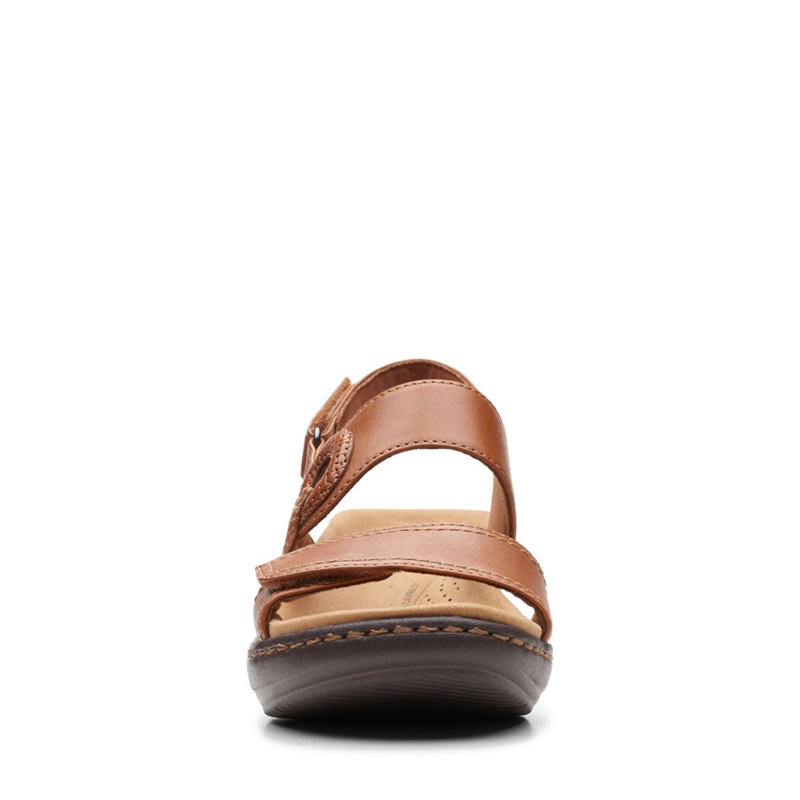 Brown Women's Clarks Merliah Opal Leather Sandals | 0921786-UM