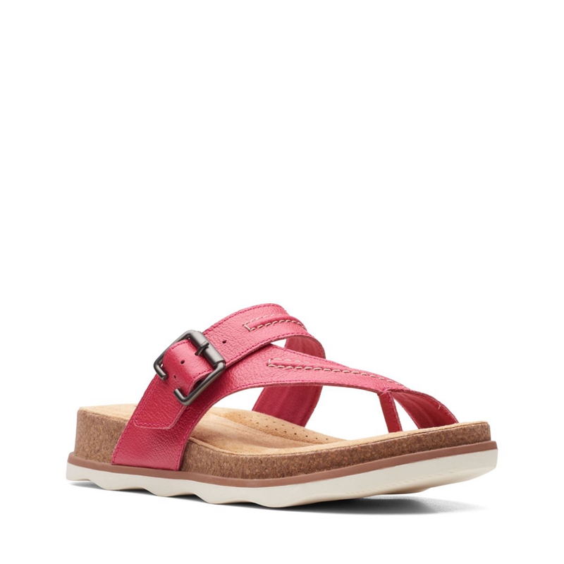 Fuchsia Women's Clarks Brynn Madi Leather Sandals | 2907183-HI