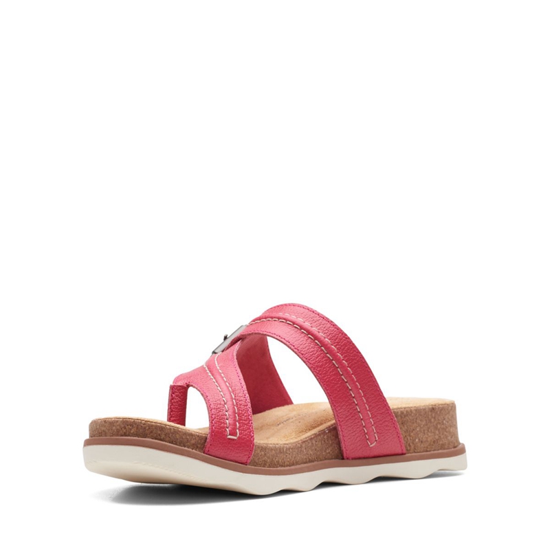 Fuchsia Women's Clarks Brynn Madi Leather Sandals | 2907183-HI