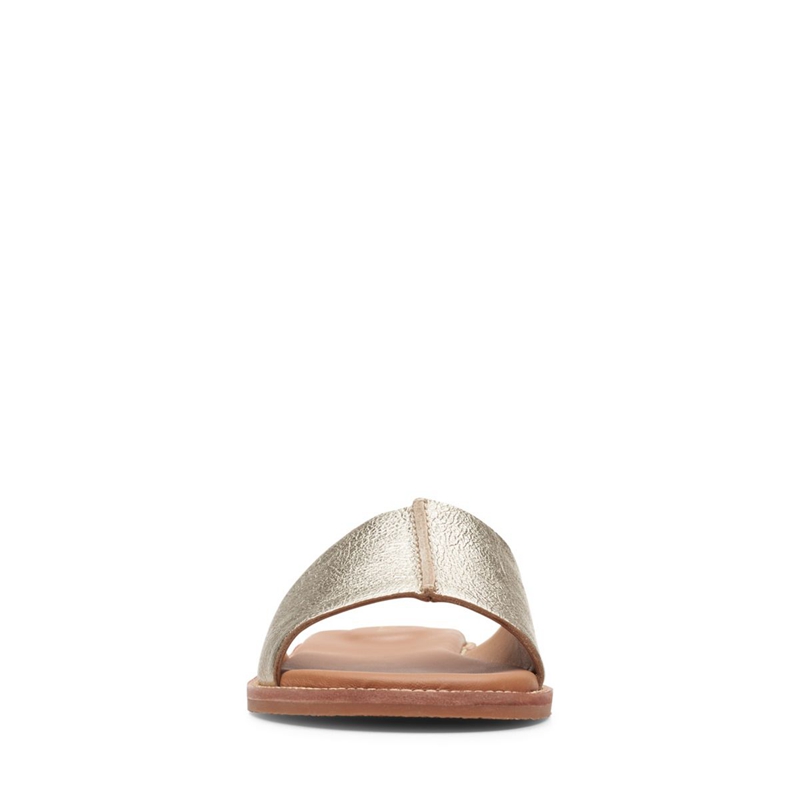 Gold Metal Women's Clarks Karsea Mule Champagne Sandals | 2341609-LO