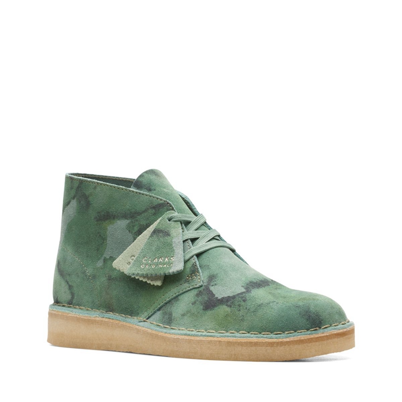 Green Camo Men's Clarks Coal Camo Chukka Boots | 3587120-UM