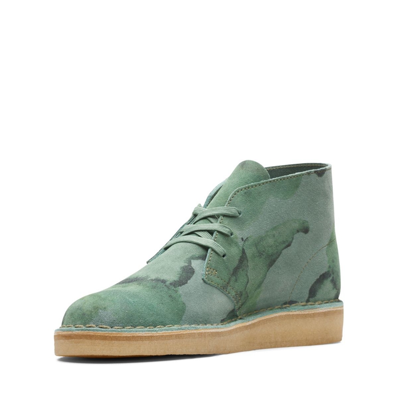 Green Camo Men's Clarks Coal Camo Chukka Boots | 3587120-UM