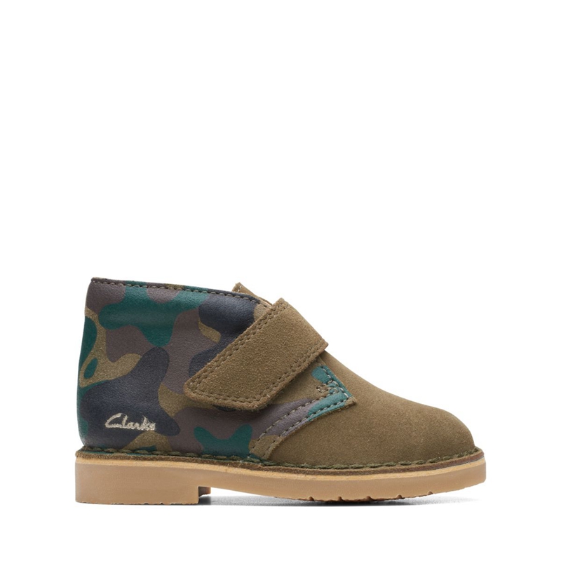 Khaki Kids\' Clarks 2 Toddler Camo Desert Boots | 1427609-KQ