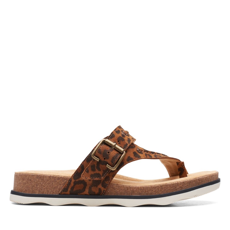 Leopard Women\'s Clarks Brynn Madi Print Sandals | 3104257-VL