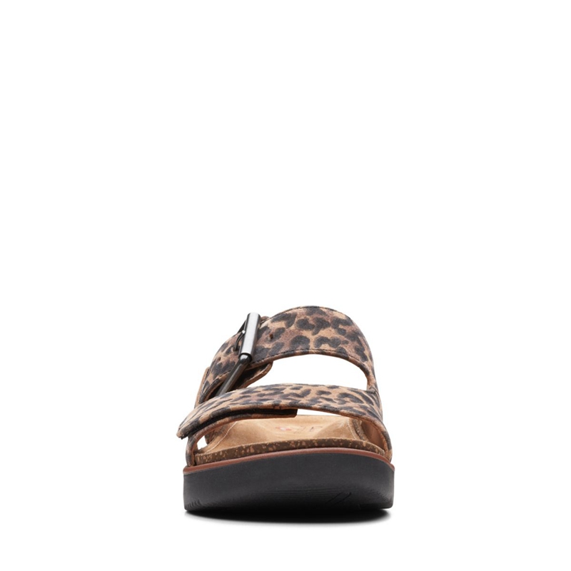 Leopard Women's Clarks Elayne Ease Print Sandals | 5263940-QM