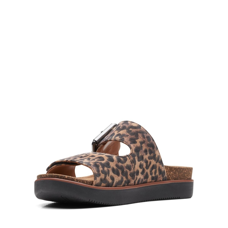 Leopard Women's Clarks Elayne Ease Print Sandals | 5263940-QM