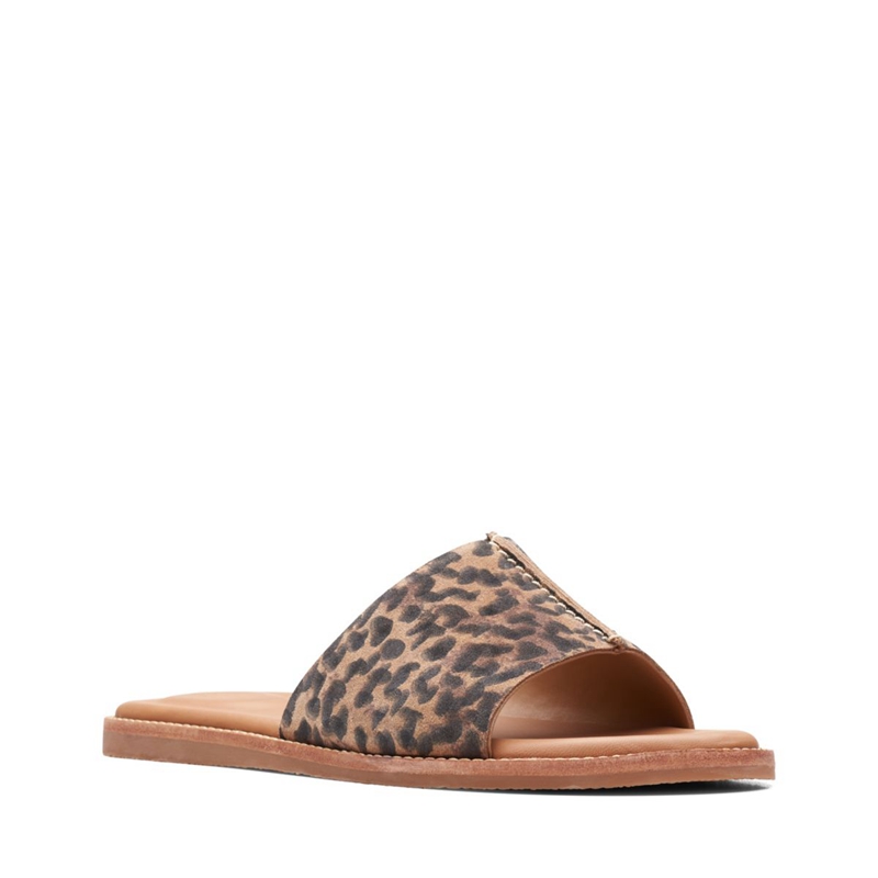 Leopard Women's Clarks Karsea Mule Print Sandals | 8735462-VF