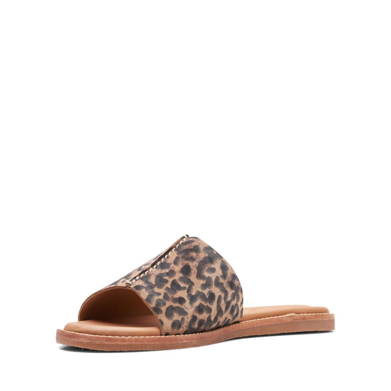 Leopard Women's Clarks Karsea Mule Print Sandals | 8735462-VF