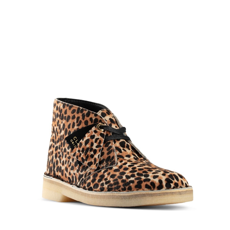 Leopard Women's Clarks PRT Pony Desert Boots | 0365782-FN