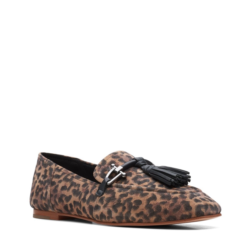 Leopard Women's Clarks Pure 2 Tassel Print Pumps | 6904351-NQ