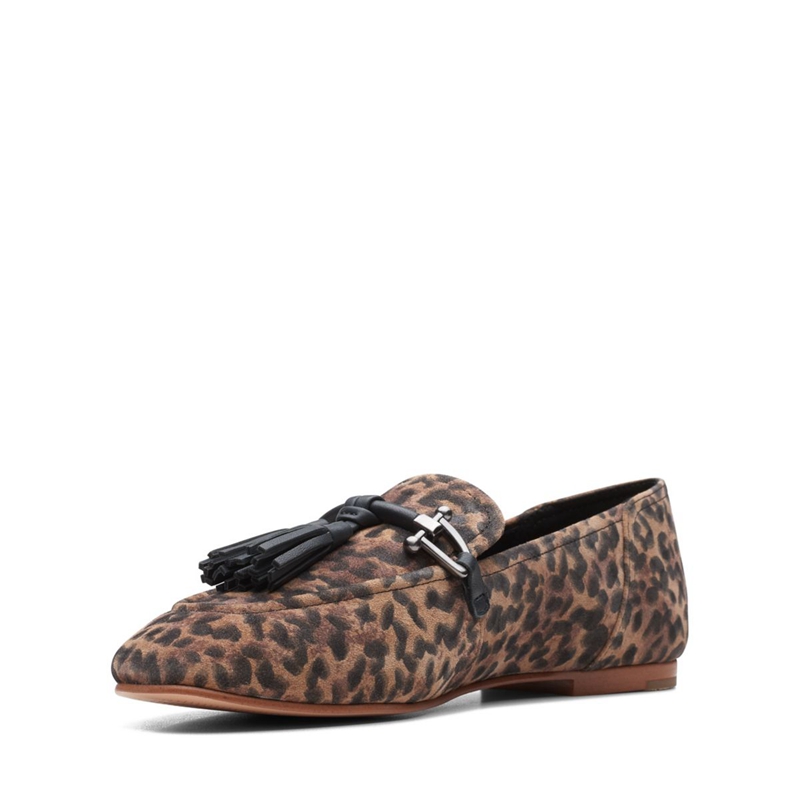 Leopard Women's Clarks Pure 2 Tassel Print Pumps | 6904351-NQ