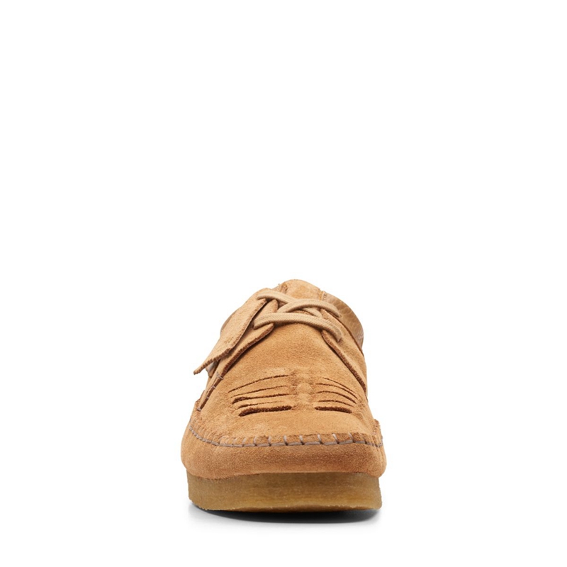 Light Brown Men's Clarks Weaver Weft Suede Slip Ons | 2457160-ZN