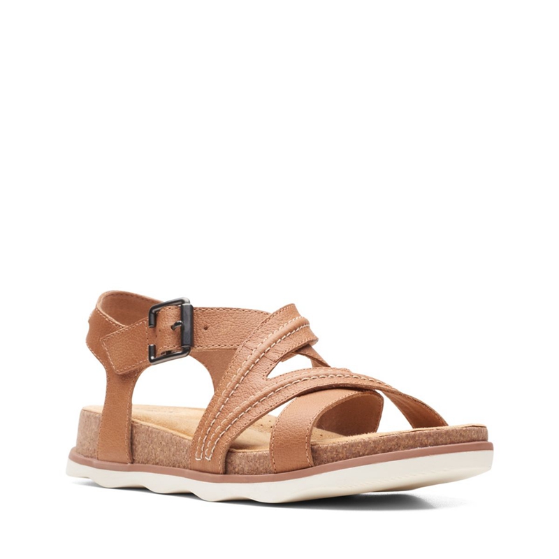 Light Brown Women's Clarks Brynn Ave Lea Sandals | 8791563-QJ