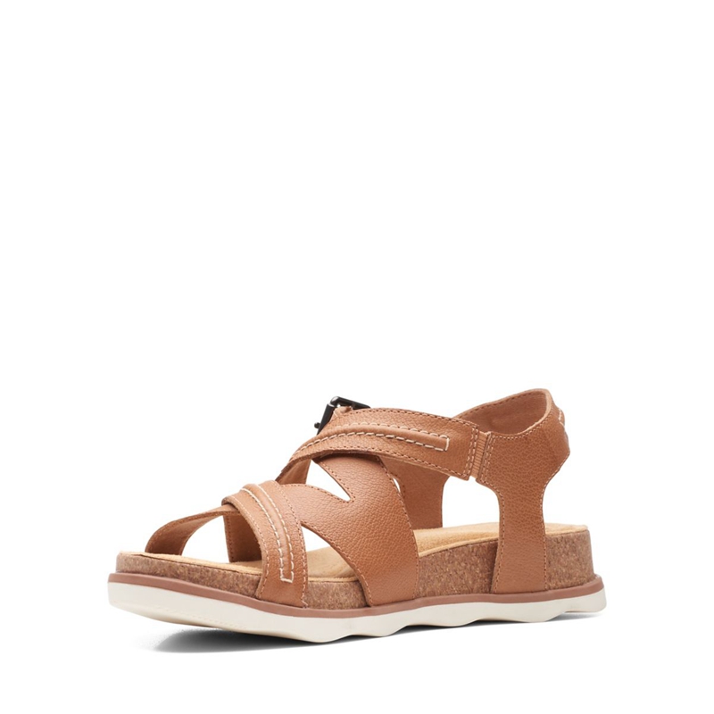 Light Brown Women's Clarks Brynn Ave Lea Sandals | 8791563-QJ