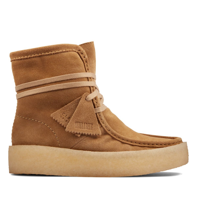 Light Brown Women\'s Clarks Cup Hi Suede Desert Boots | 0647821-TS