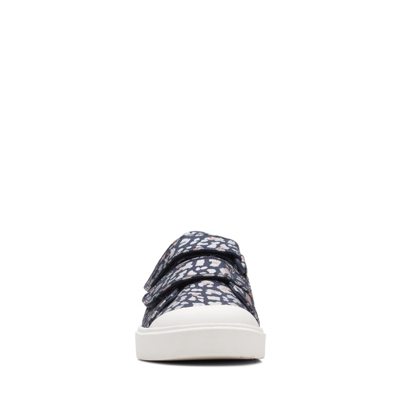 Navy Kids' Clarks City Bright Kid Combi Slip Ons | 5873126-IJ