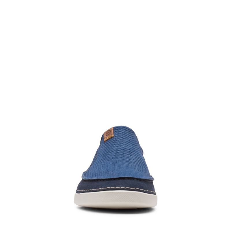 Navy Men's Clarks Gereld Step Combi Slip Ons | 0549621-QM