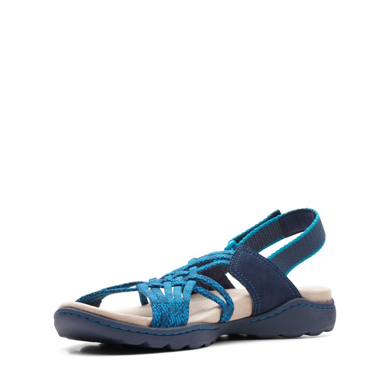 Navy Women's Clarks Amanda Ease Combi Sandals | 0823164-EM