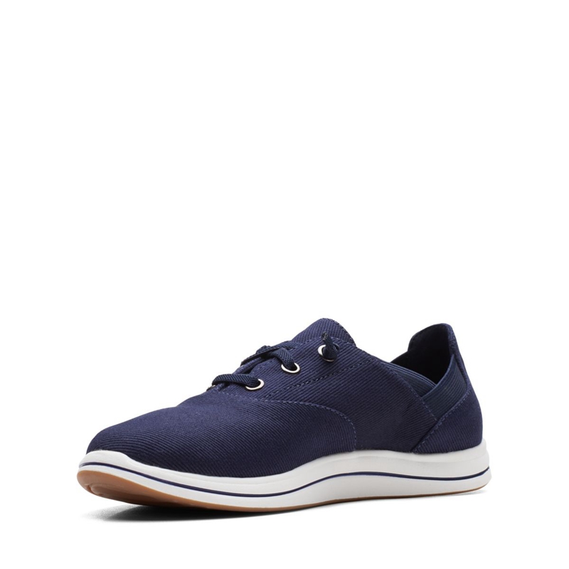 Navy Women's Clarks Breeze Ave Sneakers | 2980735-AK