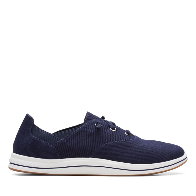 Navy Women\'s Clarks Breeze Ave Sneakers | 2980735-AK