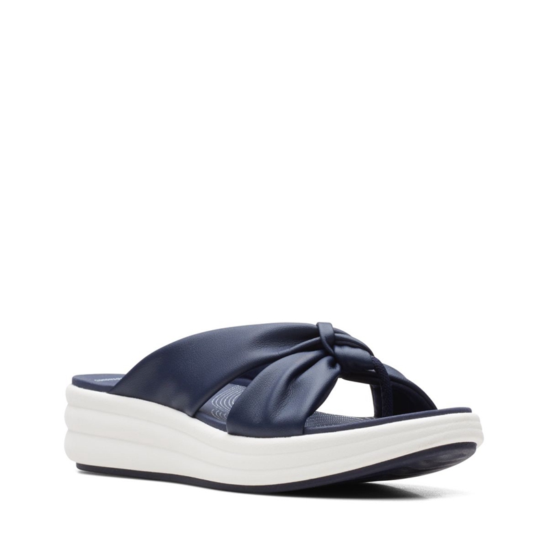 Navy Women's Clarks Drift Ave Sandals | 6718423-LN