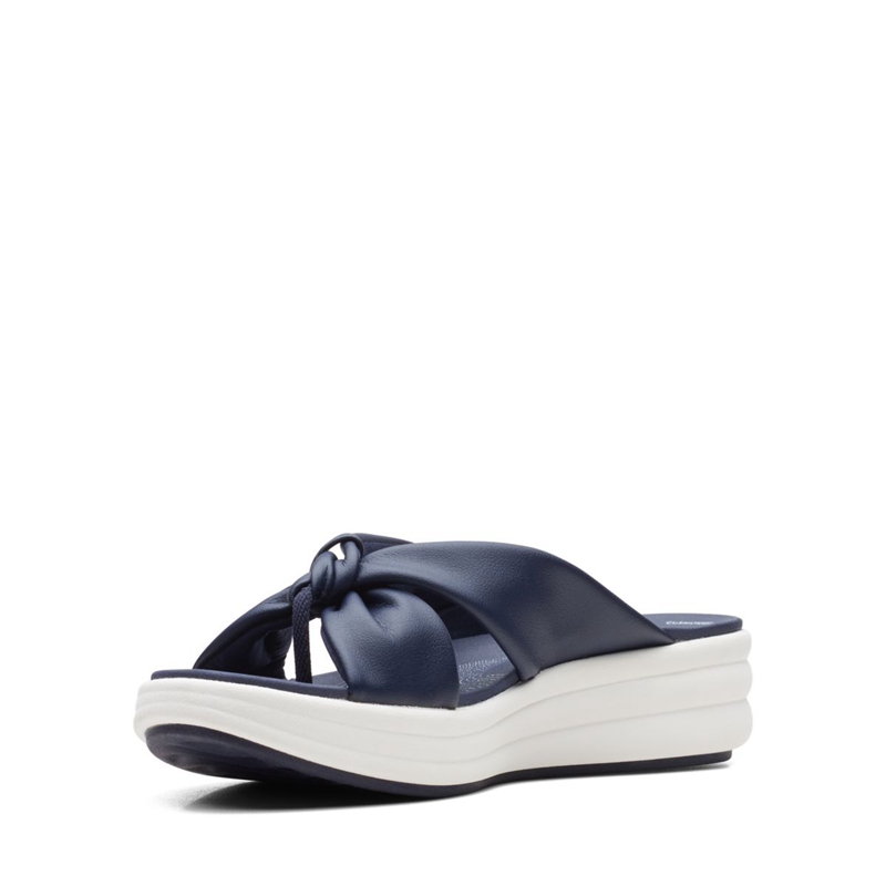 Navy Women's Clarks Drift Ave Sandals | 6718423-LN