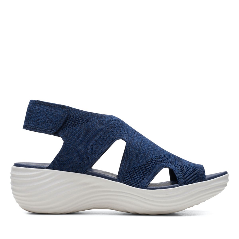 Navy Women\'s Clarks Marin Sail Sandals | 8650743-UO