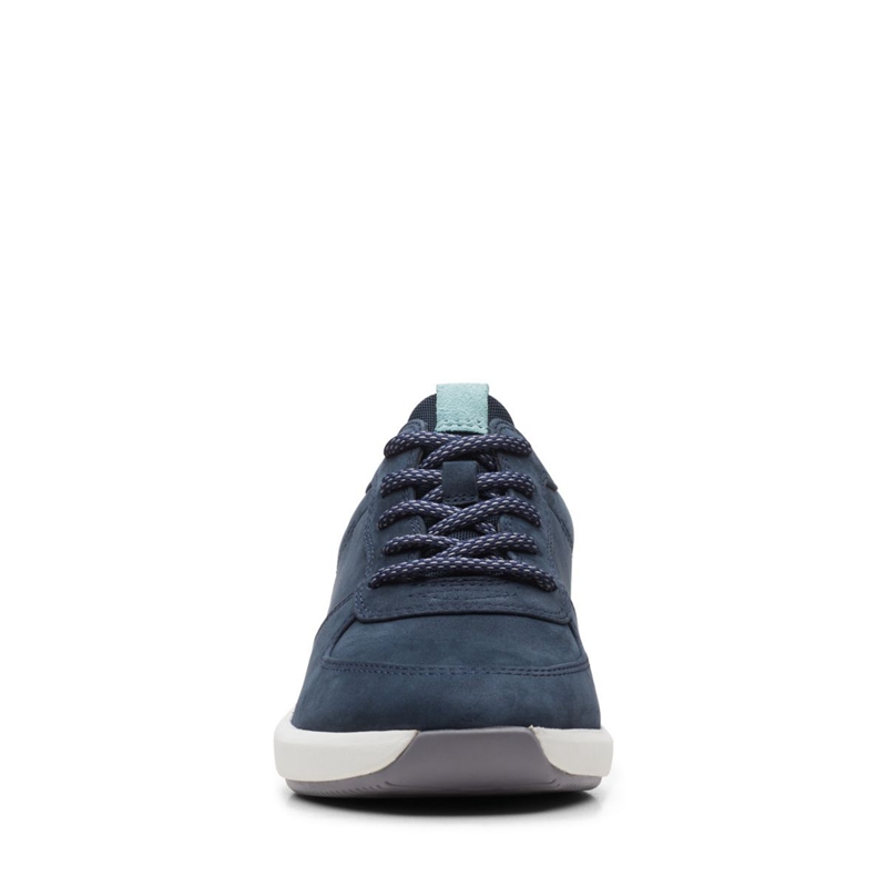 Navy Women's Clarks Un Rio Sprint Nubuck Sneakers | 4861259-KY