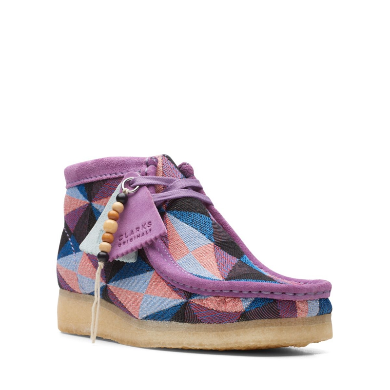 Purple Women's Clarks Combi Desert Boots | 7306215-QW