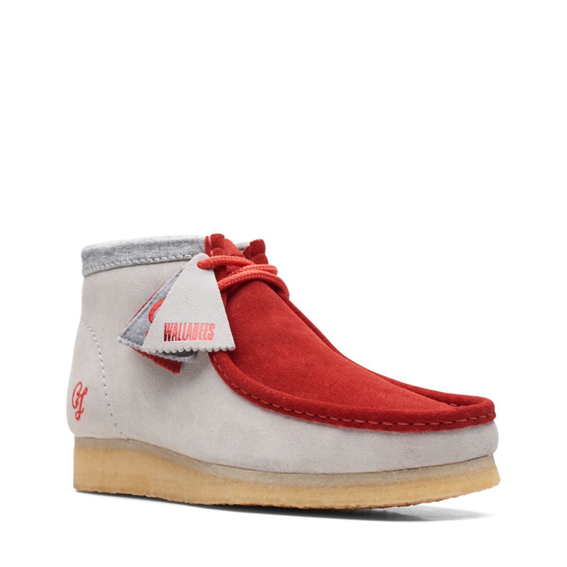 Red / Grey Men's Clarks VCY Desert Boots | 2053674-AP