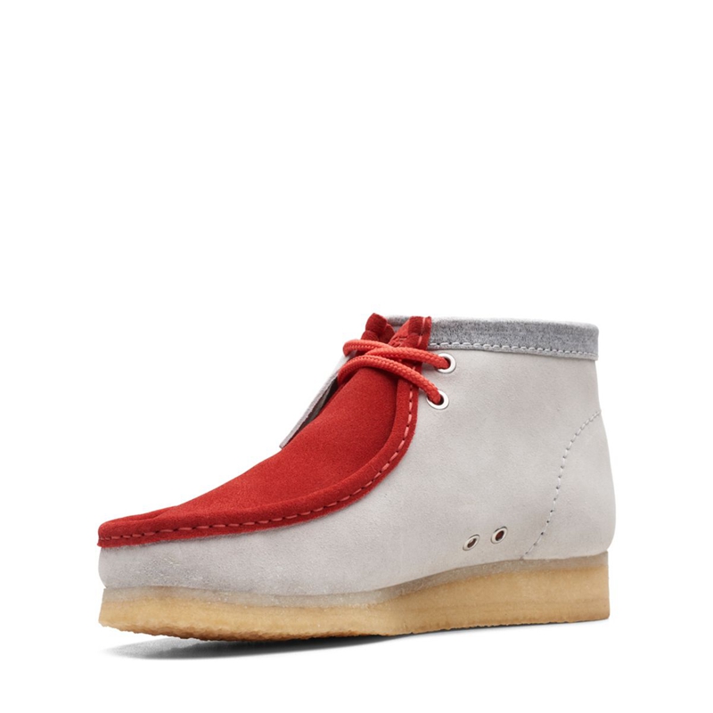 Red / Grey Men's Clarks VCY Desert Boots | 2053674-AP