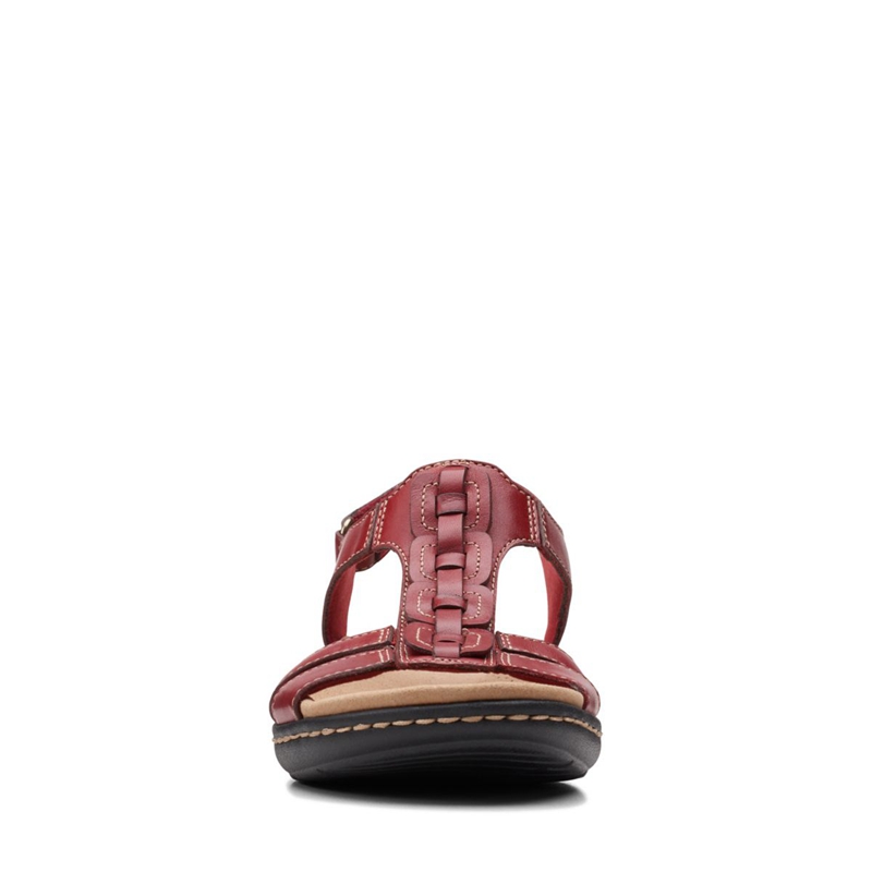 Red Women's Clarks Laurieann Kay Leather Sandals | 5134796-GC