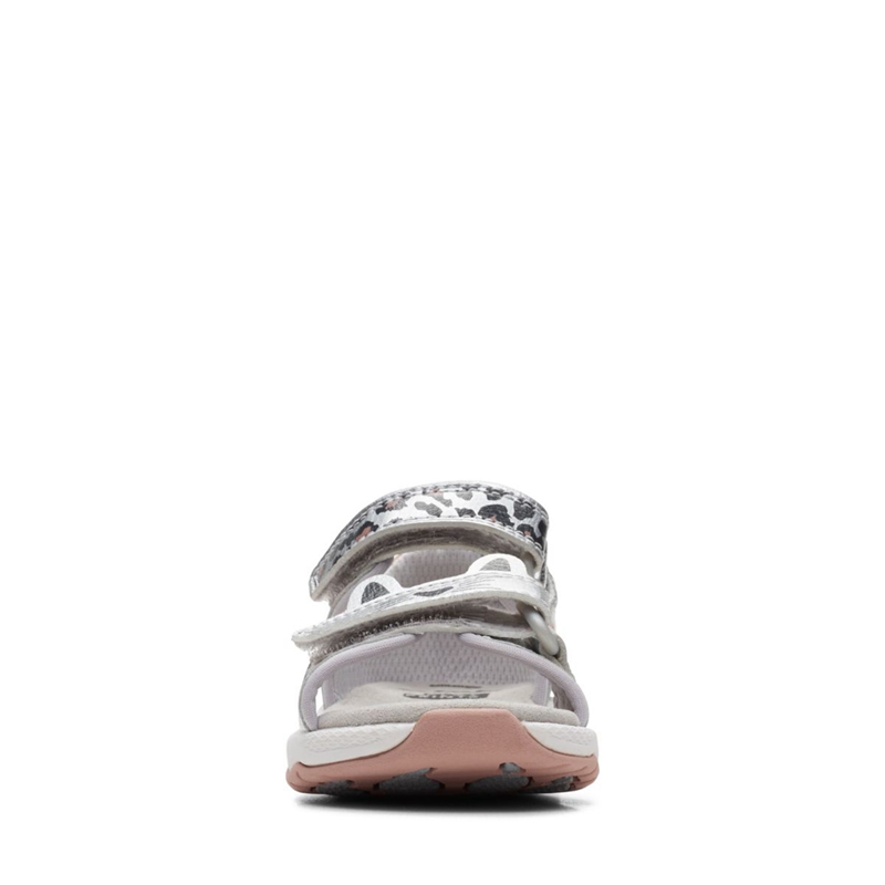 Silver Kids' Clarks Clowder Print Toddler Sandals | 6347052-KV