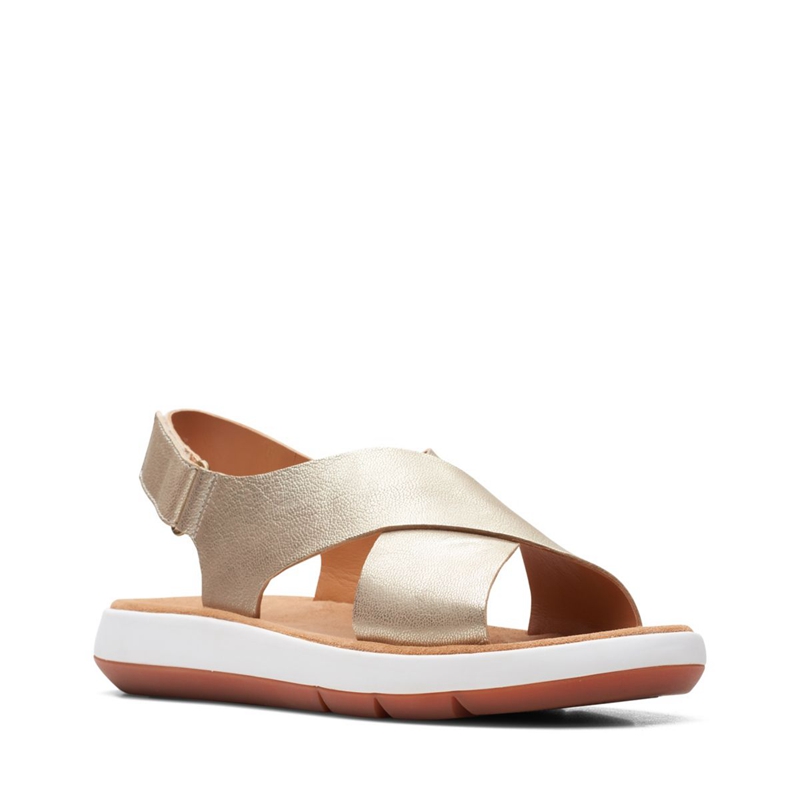 Silver Women's Clarks Jemsa Cross Lea Sandals | 3479852-HR