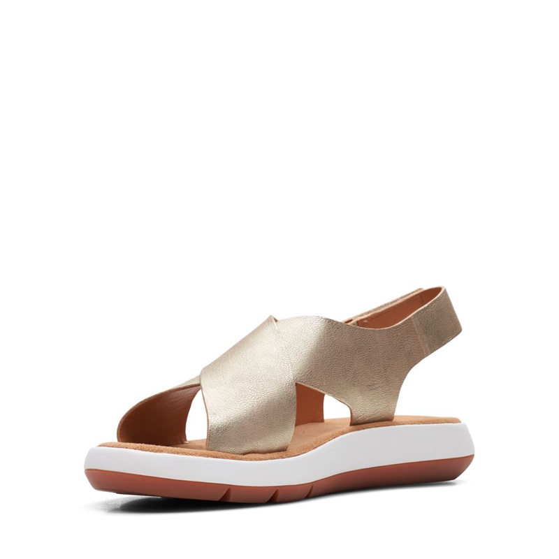 Silver Women's Clarks Jemsa Cross Lea Sandals | 3479852-HR