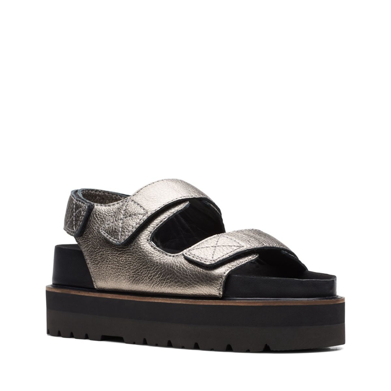 Silver Women's Clarks Orianna Sea Metallic Sandals | 2013598-WU